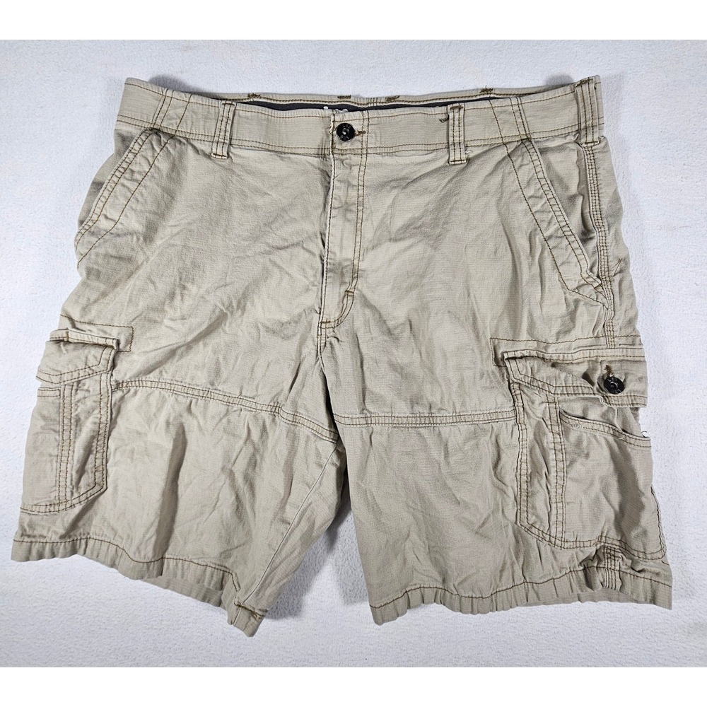 Lee Extreme Motion Mens Cargo Shorts Khaki Tan 40 Stretch Performance 2186165